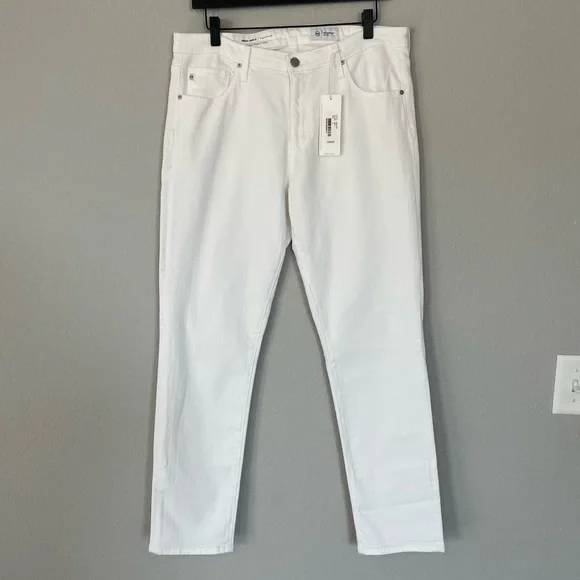 New! AG Adriano Goldschmied Prima Ankle Cigarette Leg Jeans in White - Size 31 - Picture 4 of 10